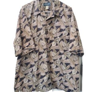 Cooke Street Green Gray Aloha‎ Hawaiian Shirt Men 2XL XXL Resort Vacation Beach